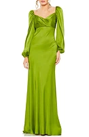 Mac Duggal Sweetheart Neck Long Sleeve Satin Gown at Nordstrom,