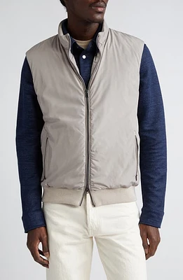 Herno Mixed Media Zip Vest Taupe at Nordstrom, Us