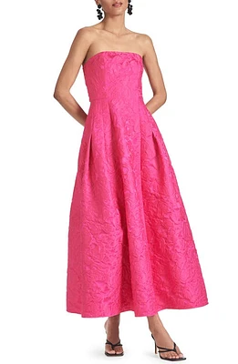 Sachin & Babi Margaux Floral Jacquard Strapless Gown Fus at Nordstrom,