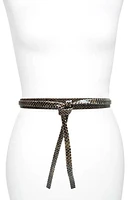 Ada Skinny Leather Wrap Belt in Cocoa Python at Nordstrom