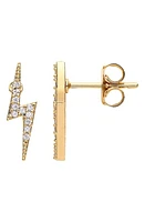 Estella Bartlett Crystal Lightning Bolt Stud Earrings in Gold at Nordstrom