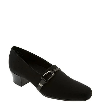 Munro Cindi Block Heel Pump Black Stretch Fabric at Nordstrom,