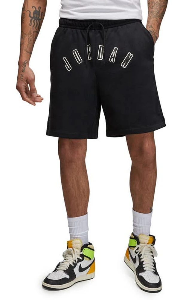 Jordan Flight MVP Fleece Basketball Shorts Black/Sail at Nordstrom,