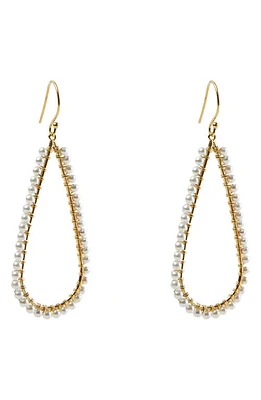 Argento Vivo Sterling Silver Imitation Pearl Teardrop Earrings in Gold at Nordstrom