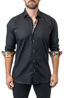 Maceoo Fibonacci Lego 09 Contemporary Fit Button-Up Shirt Black at Nordstrom,