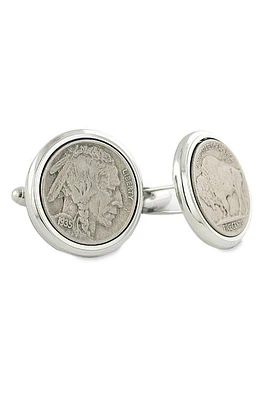 David Donahue Buffalo Nickel Cuff Links in Silver Nickel at Nordstrom