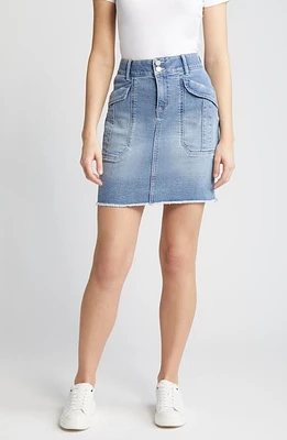 Wit & Wisdom 'Ab'Solution Patch Pocket Denim Skirt Light Blue at Nordstrom,