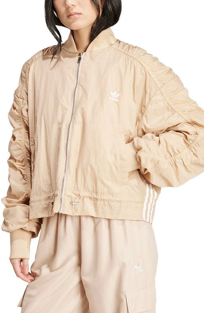 adidas Originals Oversize Ruched Sleeve Bomber Jacket Magbei at Nordstrom,