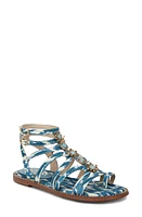 Sam Edelman Tianna Ankle Strap Sandal Blue Lapis Multi at Nordstrom,