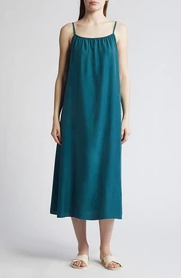 Eileen Fisher Cami Silk Maxi Dress Aegean at Nordstrom,