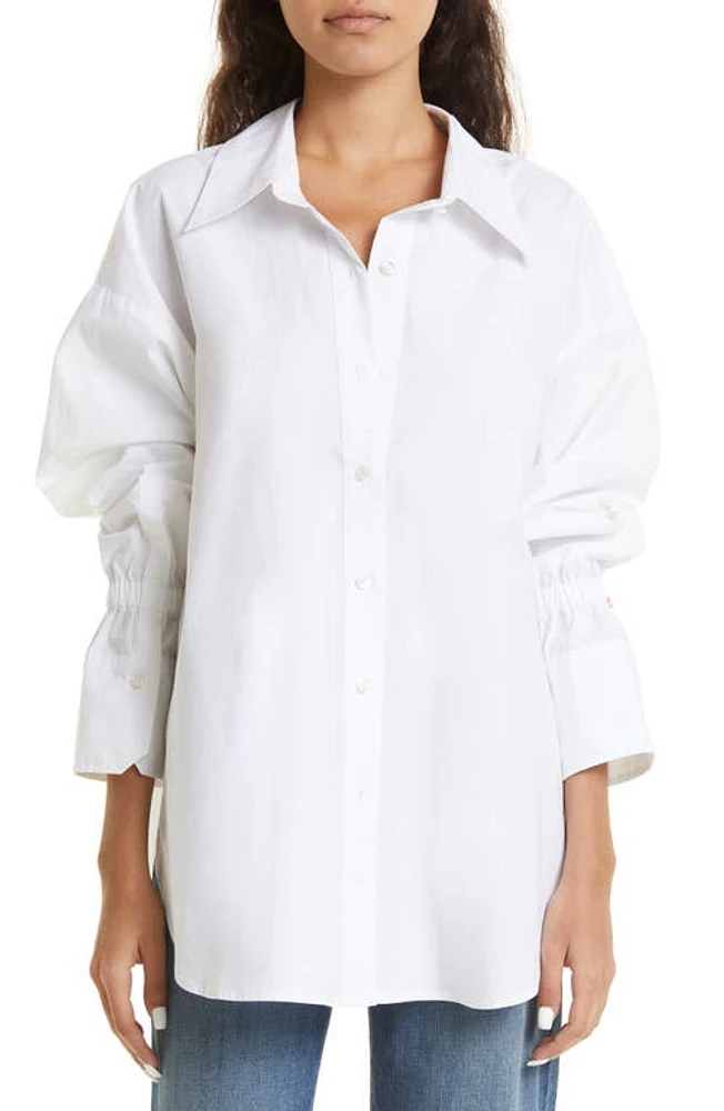 A. L.C. Monica Oversize Bell Sleeve Cotton Button-Up Shirt in White at Nordstrom, Size 10