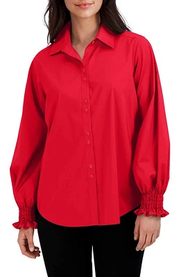 Foxcroft Olivia Ruffle Cuff Blouse at Nordstrom,