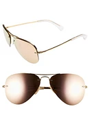 Ray-Ban 59mm Semi Rimless Aviator Sunglasses in Brown/Pink at Nordstrom