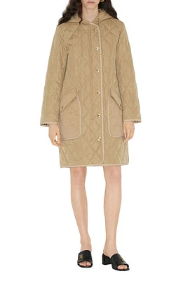 burberry Roxby Quilted Hooded Long Jacket Archive Beige at Nordstrom,