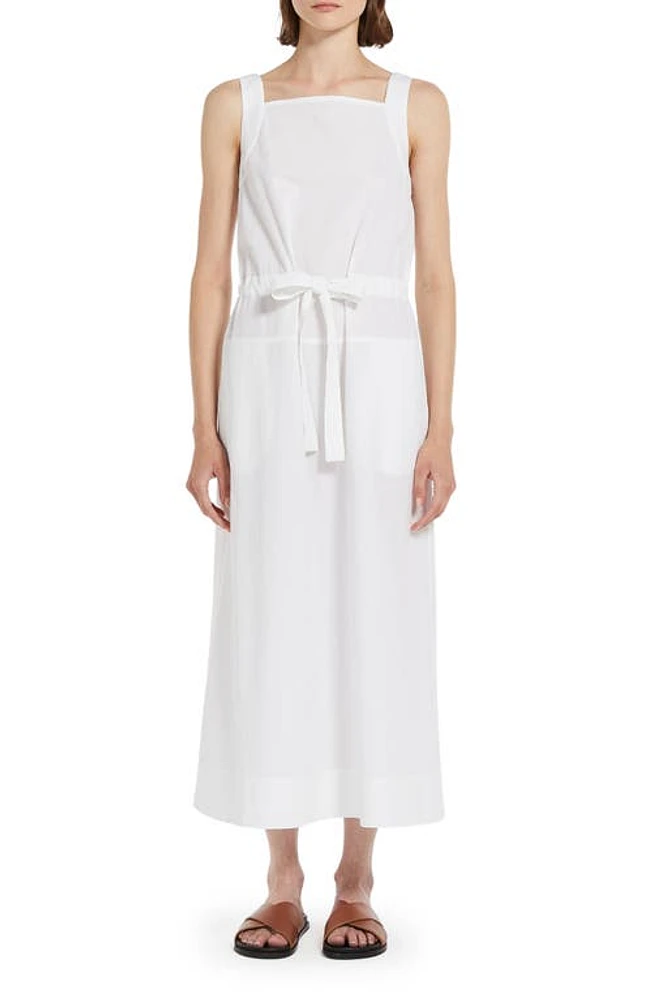 Max Mara Leisure Panfilo Tie Waist Seersucker Maxi Dress Optical White at Nordstrom,