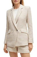 BOSS Jarinara 3 Tweed Blazer Shell Pink at Nordstrom,