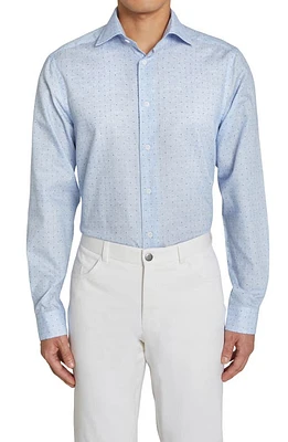 Jack Victor Windsor Neat Button-Up Shirt in Sky Blue at Nordstrom, Size Large