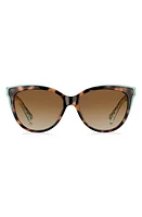 Kate Spade New York daeshas 56mm polarized cat eye sunglasses in Havana/Green/Brown at Nordstrom