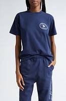 Sporty & Rich Eden Roc Crest Cotton Graphic T-Shirt Navy at Nordstrom,