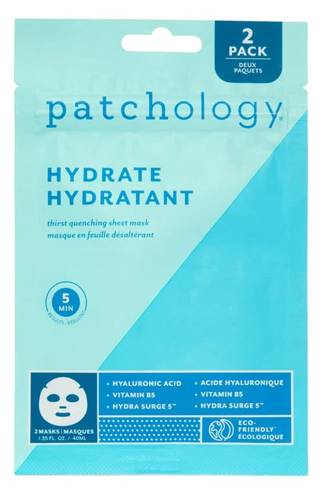 Patchology 2-Pack Hydrate FlashMasque 5-Minute Facial Sheet Masks at Nordstrom