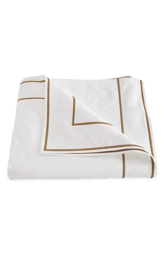 Matouk Ansonia Cotton Percale Duvet Cover in White/Bronze at Nordstrom