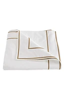 Matouk Ansonia Cotton Percale Duvet Cover in White/Bronze at Nordstrom