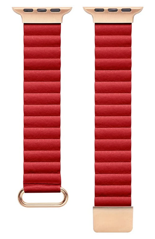 The Posh Tech Dakota 42-49mm Apple Watch Watchband in Red at Nordstrom, Size 38