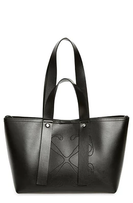 Off-White Small Day Off Stitched Arrows Leather Tote in Black at Nordstrom