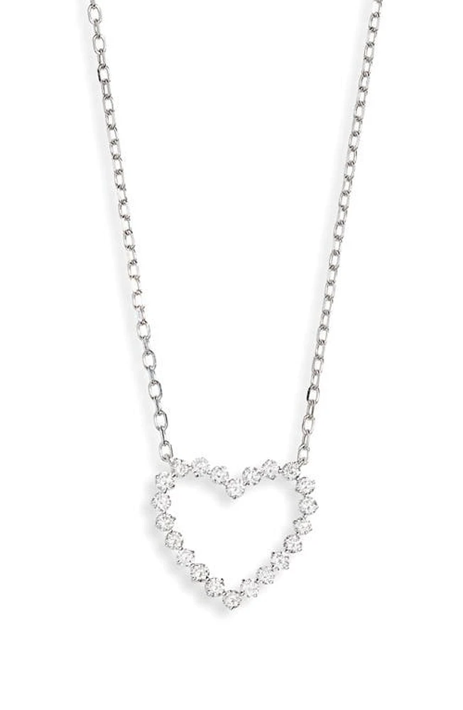 Bony Levy Rita Diamond Open Heart Pendant Necklace in 18K White Gold at Nordstrom