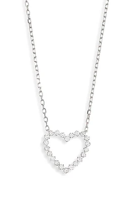 Bony Levy Rita Diamond Open Heart Pendant Necklace in 18K White Gold at Nordstrom