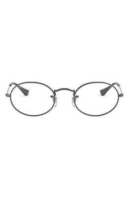 Ray-Ban 51mm Oval Optical Glasses in Gunmetal at Nordstrom