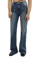 MANGO Mid Rise Flare Jeans Dark Vintage Blue at Nordstrom,