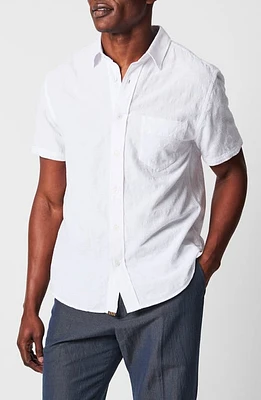 Billy Reid Cypress Jacquard Short Sleeve Button-Up Shirt White at Nordstrom,