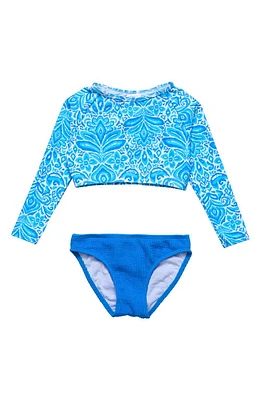 Snapper Rock Kids' Santorini Blue Long Sleeve Rashguard Set at Nordstrom,