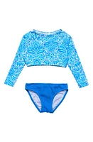 Snapper Rock Kids' Santorini Blue Long Sleeve Rashguard Set at Nordstrom,