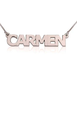 MELANIE MARIE Personalized Nameplate Pendant Necklace in Rose Gold Plated at Nordstrom