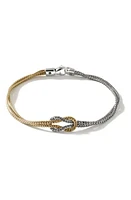 John Hardy Classic Love Knot Chain Bracelet in Silver And Gold at Nordstrom, Size Medium