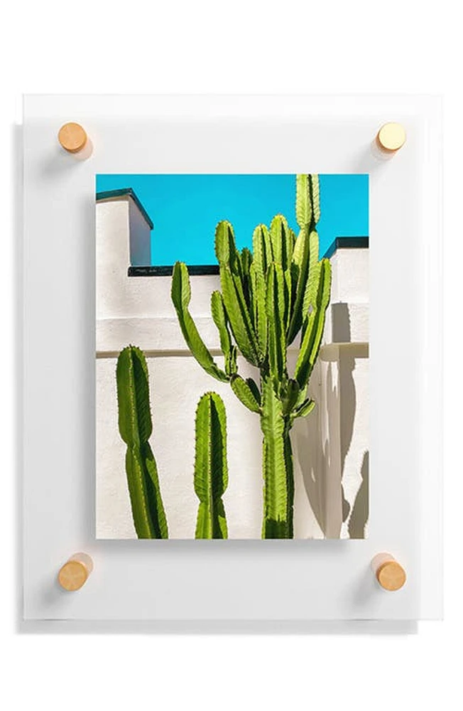 Deny Designs South Pasadena Cactus Floating Art Print in Blue at Nordstrom