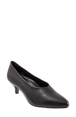 Trotters Kimber Kitten Heel Pump Black Leather at Nordstrom,