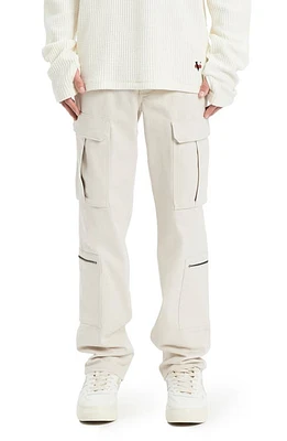 VAYDER Baggy Stretch Cotton Cargo Pants Ecru at Nordstrom,