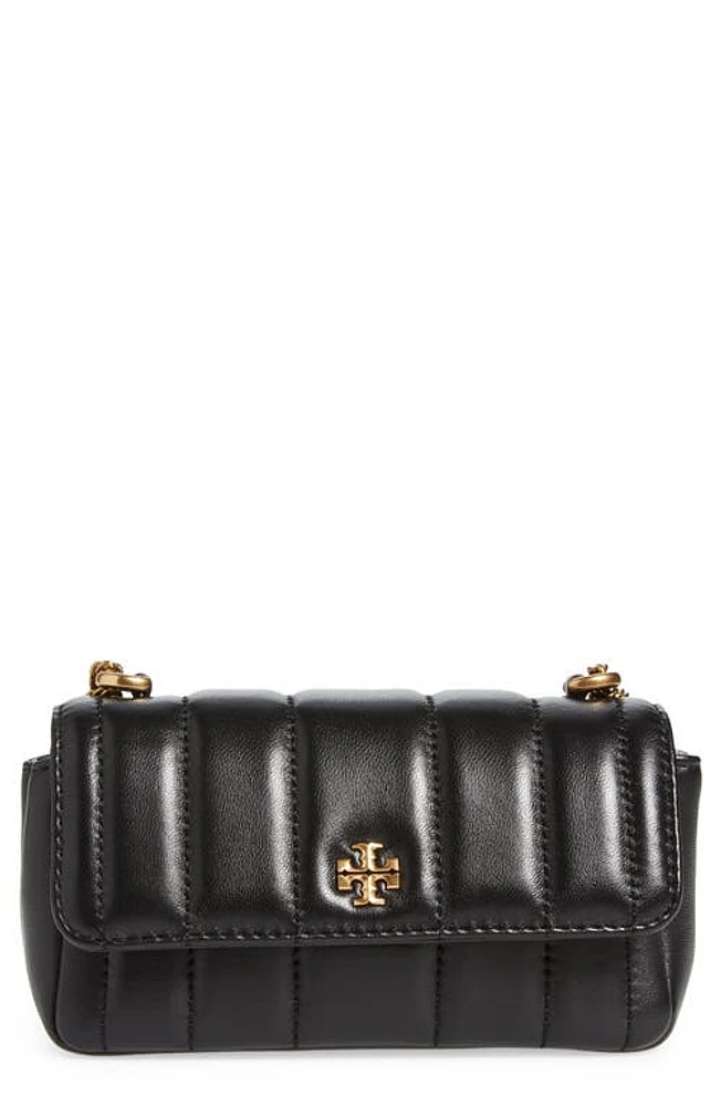 Tory Burch Mini Kira Flap Convertible Quilted Leather Shoulder Bag in Black at Nordstrom