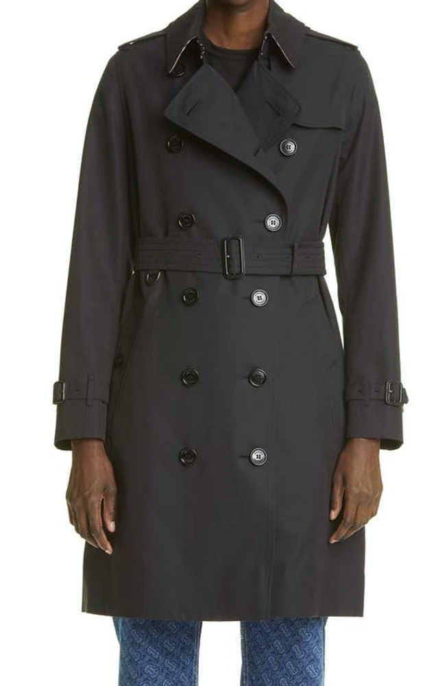 burberry The Kensington Mid Heritage Trench Coat in Midnight at Nordstrom, Size 14