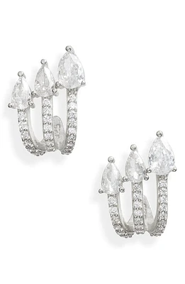 SHYMI Pavé Cubic Zirconia Wrap Hoop Earrings in Silver/White at Nordstrom