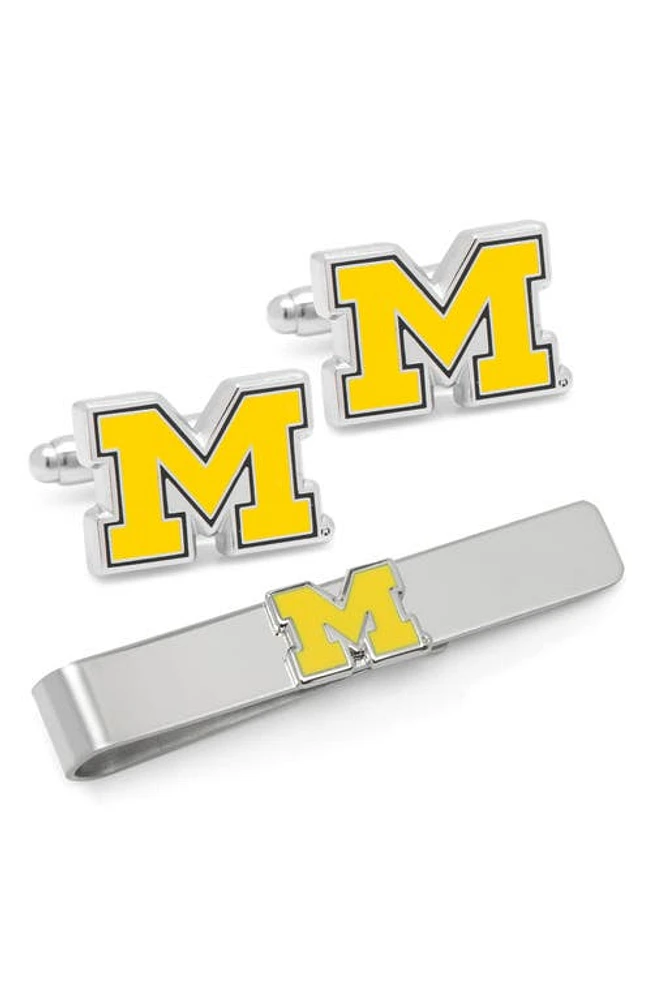 Cufflinks, Inc. NCAA Michigan Wolverines Cuff Links & Tie Bar in Yellow at Nordstrom