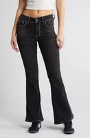 PTCL Shinny Rhinestone Detail Wide Leg Jeans Black at Nordstrom,