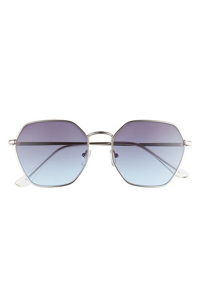 BP. 51mm Gradient Hexagonal Sunglasses in Silver- Blue at Nordstrom