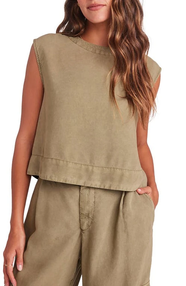 Bella Dahl Boxy Back Button Top French Olive at Nordstrom,