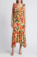 Chelsea28 Floral Ruffle Strap Handkerchief Hem Dress Orange Fruitful Blooms at Nordstrom,