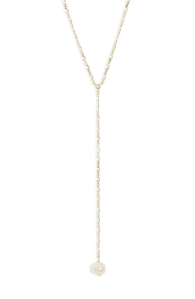 Argento Vivo Sterling Silver Cultured Pearl Pendant Y-Necklace in Gold at Nordstrom