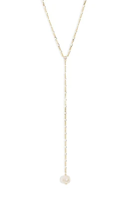 Argento Vivo Sterling Silver Cultured Pearl Pendant Y-Necklace in Gold at Nordstrom